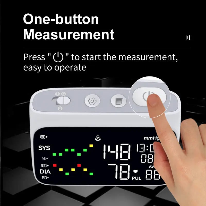 Rechargeable Portable Automatic LED Display Smart Sphygmomanometer Digital Electronic Bp Machine Blood Pressure Monitor Standing