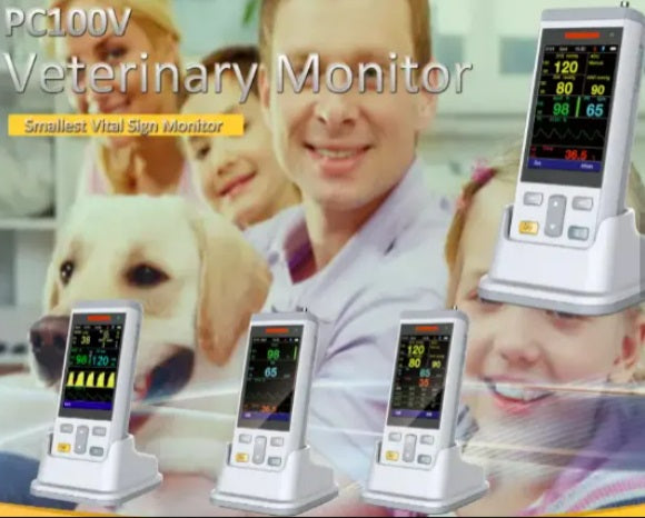 PC100SV Animals Veterinary Pulse Oximeter with SPO2, TEMP Pet Multi Parameters Handheld Monitor